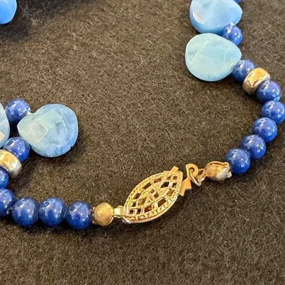 Peruvian Blue Opal and Lapis Lazuli Necklace - Picture 4 of 9